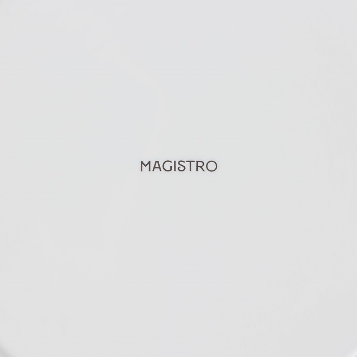 Тарелка фарфоровая обеденная Magistro «Лист», d=25,8 см, цвет белый - фото 1928001373