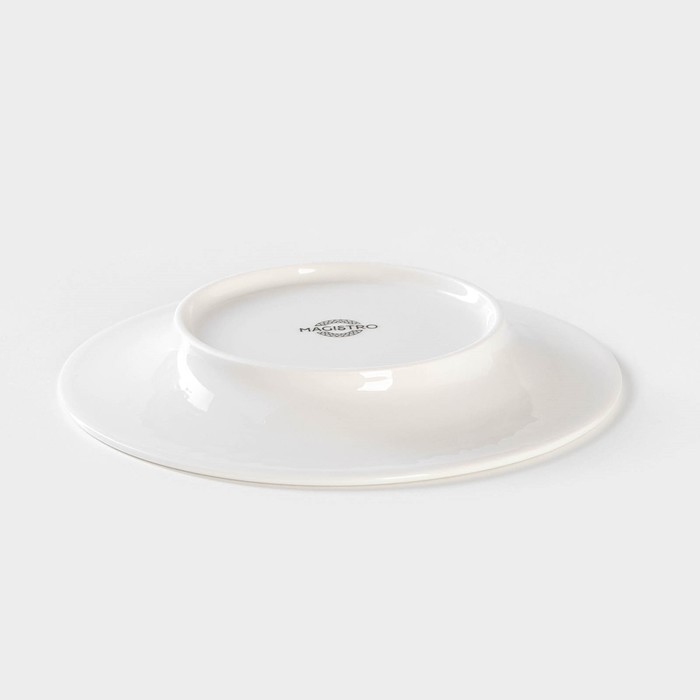 Тарелка фарфоровая десертная Magistro Rodos, d=18 см, цвет белый - фото 1909004792