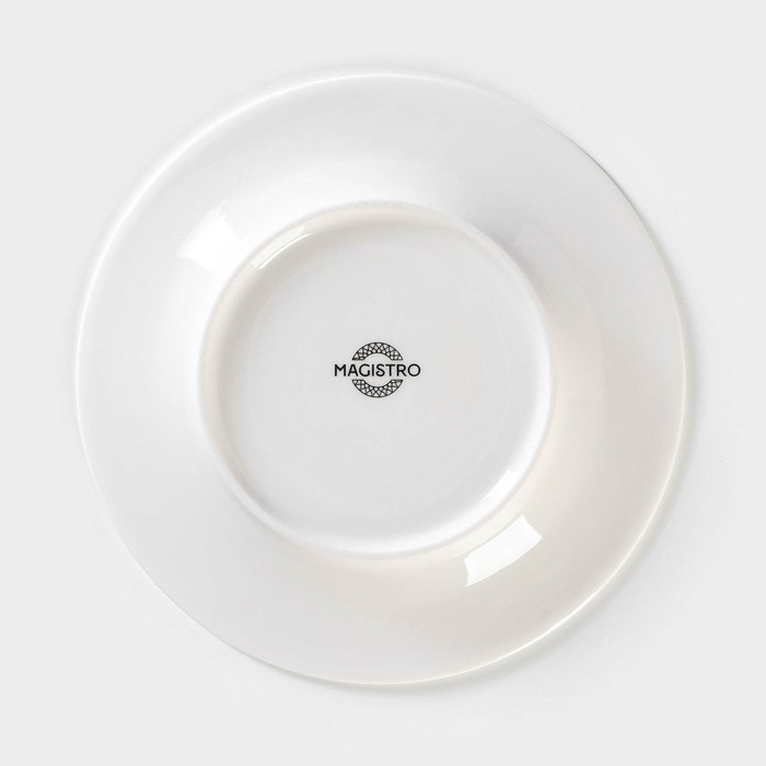 Тарелка фарфоровая десертная Magistro Rodos, d=18 см, цвет белый - фото 1909004793