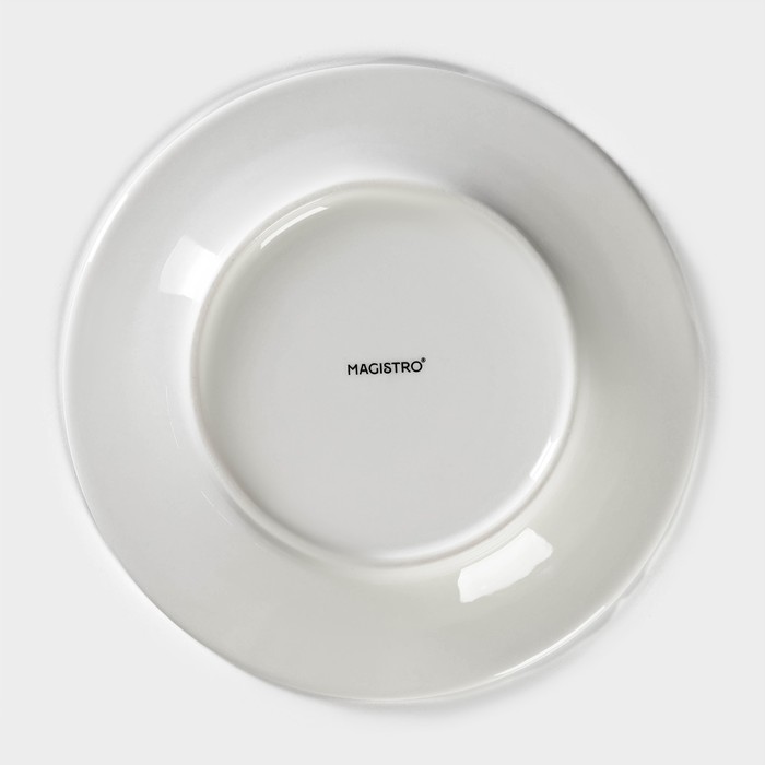 Тарелка фарфоровая обеденная Magistro Rodos, d=20,6 см, цвет белый - фото 1928001406
