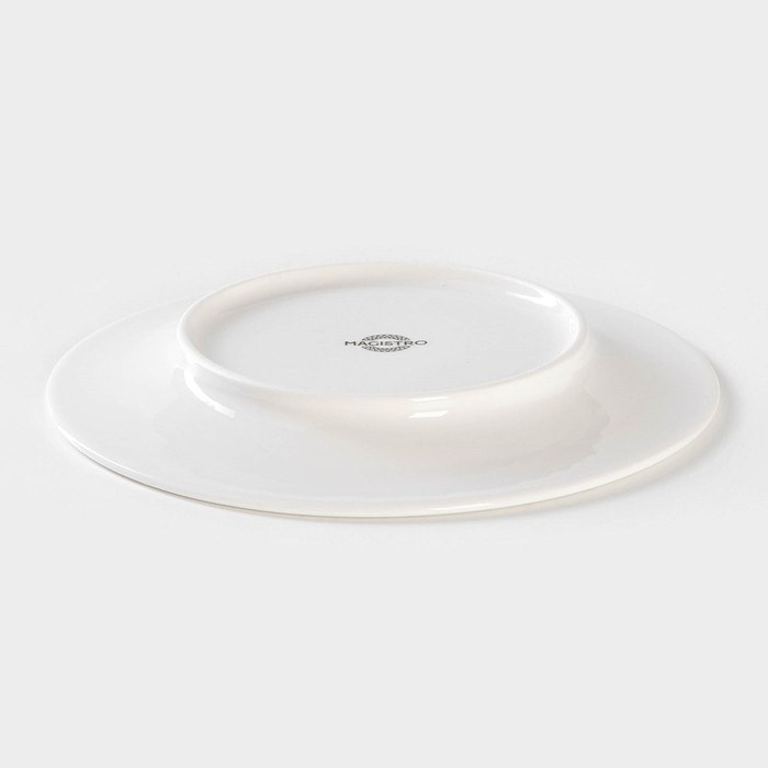 Тарелка фарфоровая обеденная Magistro Rodos, d=20,6 см, цвет белый - фото 1928001399