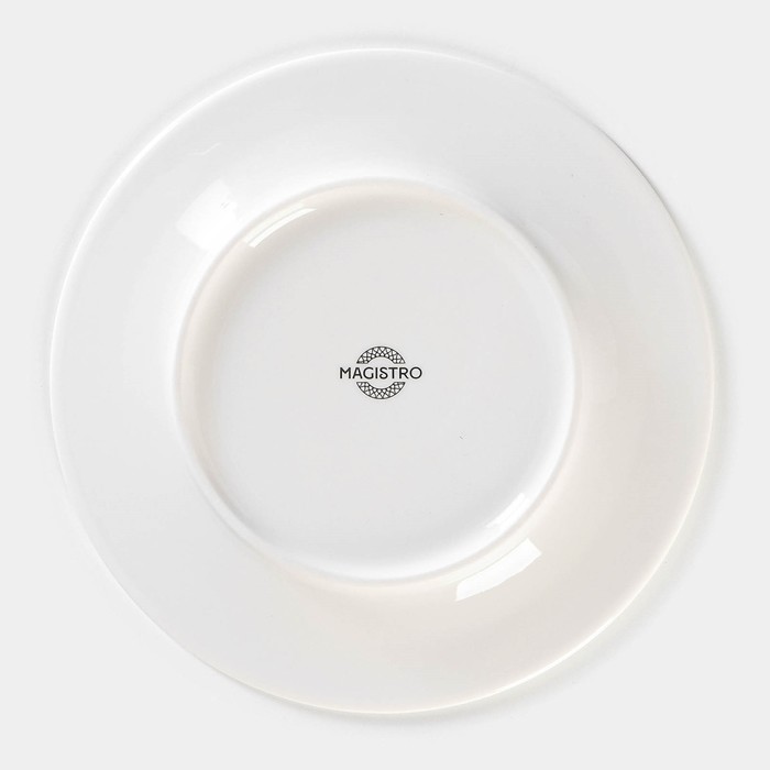 Тарелка фарфоровая обеденная Magistro Rodos, d=20,6 см, цвет белый - фото 1909004803