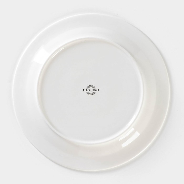 Тарелка фарфоровая обеденная Magistro Rodos, d=25,8 см, цвет белый - фото 1909004813