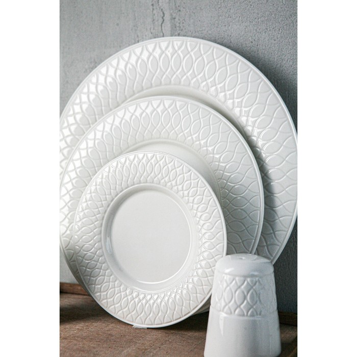 Тарелка фарфоровая пирожковая Magistro Argos, d=15,4 см, цвет белый - фото 1909004824