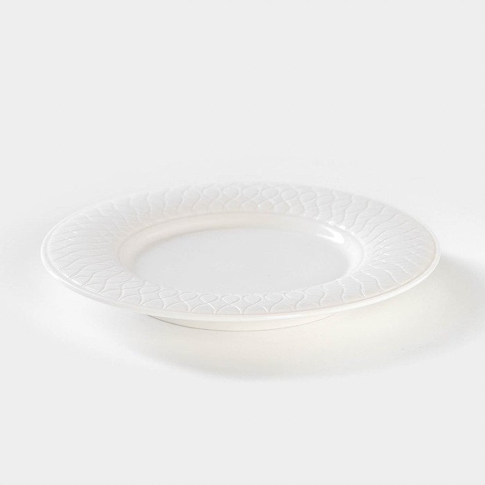 Тарелка фарфоровая десертная Magistro Argos, d=18 см, цвет белый - фото 1928001424