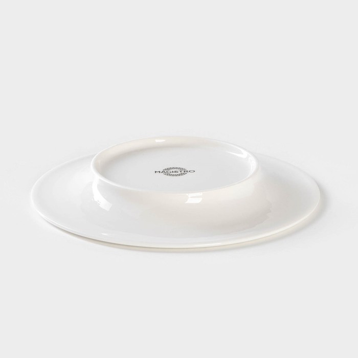 Тарелка фарфоровая десертная Magistro Argos, d=18 см, цвет белый - фото 1909004828
