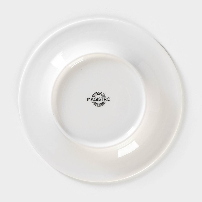 Тарелка фарфоровая десертная Magistro Argos, d=18 см, цвет белый - фото 1928001426