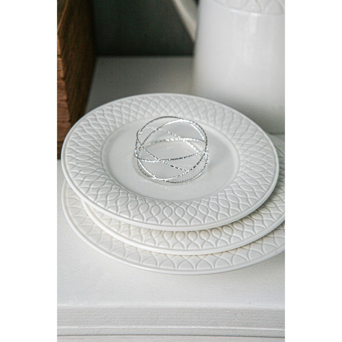 Тарелка фарфоровая обеденная Magistro Argos, d=20,6 см, цвет белый - фото 1909004838