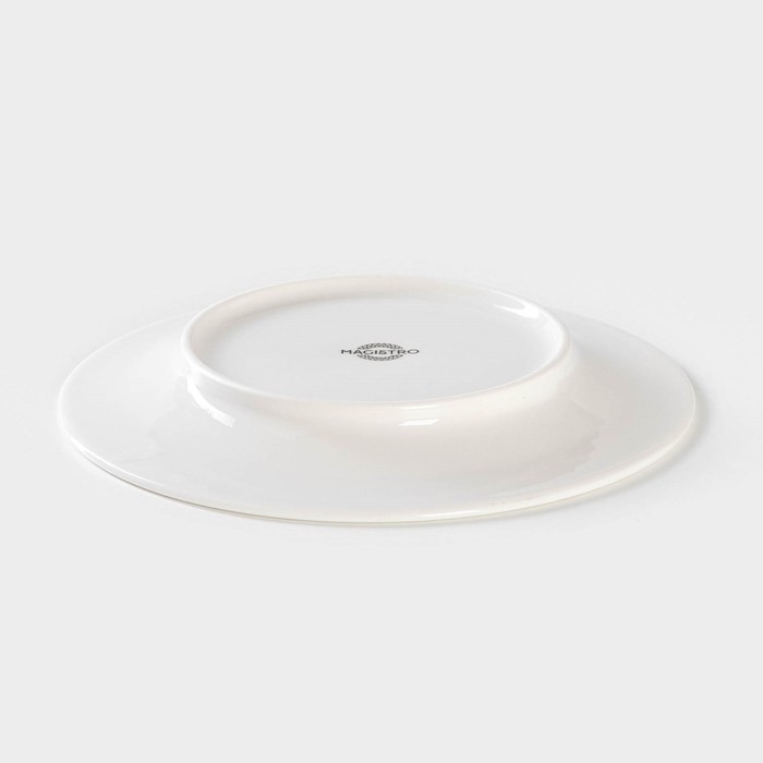 Тарелка фарфоровая обеденная Magistro Argos, d=20,6 см, цвет белый - фото 1928001432
