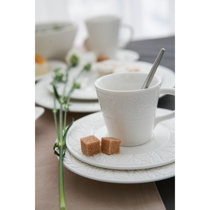 Чашка фарфоровая кофейная Magistro Сrotone, 100 мл, цвет белый - фото 1906096074