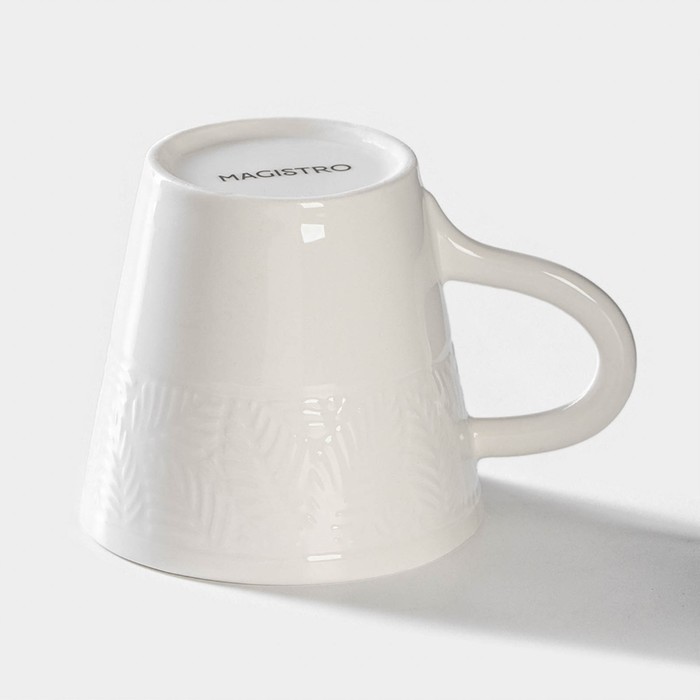 Чашка фарфоровая кофейная Magistro Сrotone, 100 мл, цвет белый - фото 1906096067