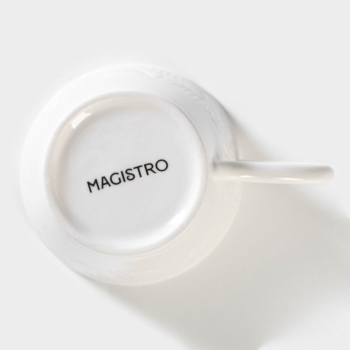 Чашка фарфоровая кофейная Magistro Сrotone, 100 мл, цвет белый - фото 1906096068