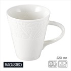 Кружка Magistro Crotone, 220 мл, фарфор, белая - Фото 1