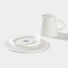 Кофейная пара фарфоровая Magistro Rodos, 2 предмета: чашка 100 мл, блюдце d=15 см, цвет белый - Фото 4