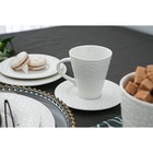 Чайная пара фарфоровая Magistro Rodos, 2 предмета: чашка 220 мл, блюдце d=15 см, цвет белый - фото 4528966