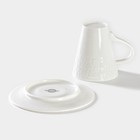 Чайная пара Magistro Rodos, 2 предмета: чашка 220 мл, блюдце d=15 см, фарфор, белая - Фото 4