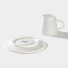Кофейная пара фарфоровая Magistro Argos, 2 предмета: чашка 100 мл, блюдце d=15 см, цвет белый - фото 4363776