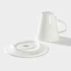 Чайная пара фарфоровая Magistro Argos, 2 предмета: чашка 220 мл, блюдце d=15 см, цвет белый - фото 4363784