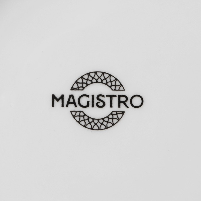 Чайная пара фарфоровая Magistro Argos, 2 предмета: чашка 220 мл, блюдце d=15 см, цвет белый - фото 1904634693