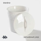 Банка для сыпучих Magistro Rodos, 600 мл, 12.5×15.4 см, фарфор, белая - Фото 2