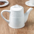 Чайник фарфоровый заварочный Magistro Сrotone, 1,4 л, цвет белый - Фото 3