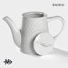 Чайник фарфоровый заварочный Magistro Argos, 1,4 л, цвет белый - Фото 2