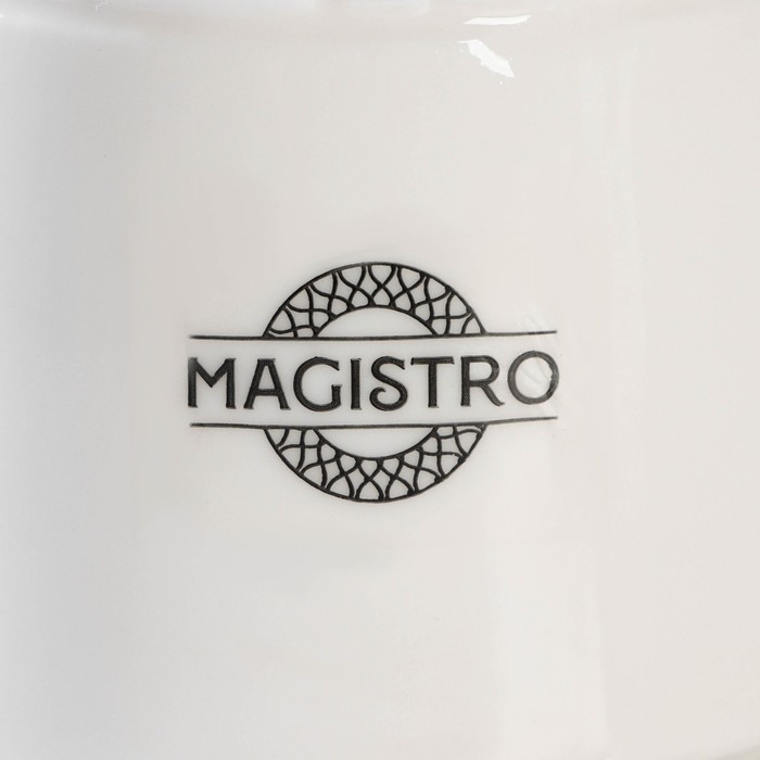Набор для специй фарфоровый Magistro Сrotone, 2 предмета: солонка, перечница, 90 мл, 6×7,5 см, цвет белый - фото 1909005068
