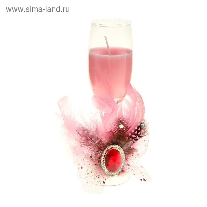 Свеча восковая "Истинный кураж", цвет розовый - Фото 1