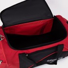 Сумка спортивная на молнии с подкладкой, 3 наружных кармана, цвет чёрный/красный - фото 9589084