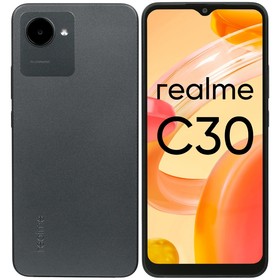 Смартфон Realme C30, 6.5', LCD, 2 sim, 4 Гб, 64 Гб, 8 Мп, 5 Мп, microSD, 5000 мАч, черный