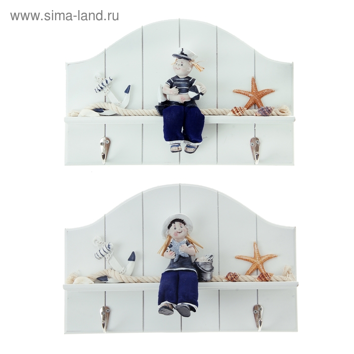 Крючки декоративные "Малыши матросы" МИКС 19х30х4 см - Фото 1