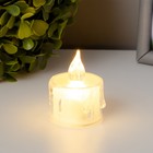 Ночник "Морозная свеча" LED 3000К от батареек AG13 белый 3,5х3,5х5см - Фото 2