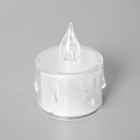 Ночник "Морозная свеча" LED 3000К от батареек AG13 белый 3,5х3,5х5см - Фото 4