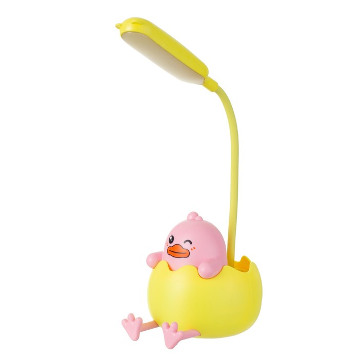 Настольная лампа "Утенок" LED 3Вт USB АКБ желто-розовый 9х9,2х22,7 см RISALUX - фото 1907543693