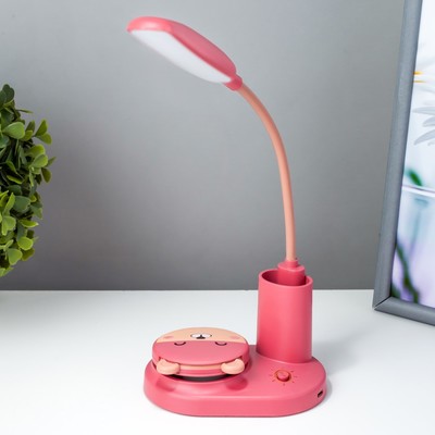 Настольная лампа "Мишка" LED 3Вт USB АКБ красный 12х8х31,5 см RISALUX