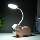 Настольная лампа "Бегемотик" LED USB АКБ розовый 7,5х13х29 см RISALUX - Фото 4