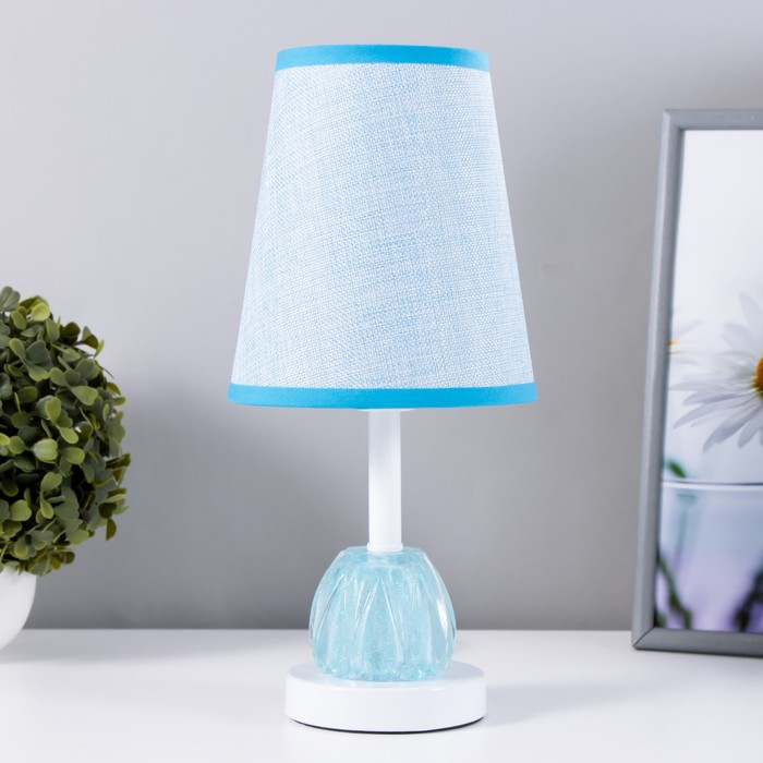 Настольная лампа "Хилтон" E27 40Вт бело-голубой 15х15х32 см RISALUX - Фото 1