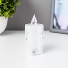 Светодиодная свеча, ночник LED RISALUX «Морозец», от батареек 3×AG13, белый, 3.5×3.5×8 см - Фото 1