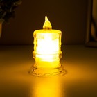 Ночник "Морозная свеча" LED от батареек 3хAG13 белый 4,5х4,5х8 см - Фото 3