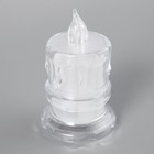 Ночник "Морозная свеча" LED от батареек 3хAG13 белый 4,5х4,5х8 см - Фото 4