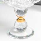 Подсвечник стекло на1 свечу "Цветок" на шариках с золотом d=2 и 4,5 см 10х10х10,5 см - Фото 4