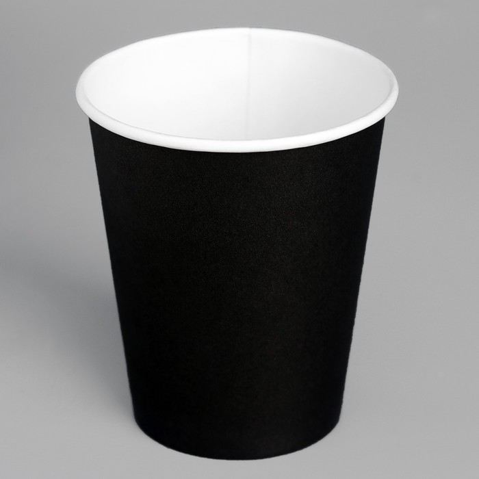 Стакан бумажный бумажный "Черный" для горячих напитков, 250 мл, диаметр 80 мм - Фото 1
