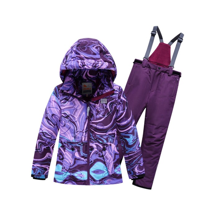 Костюм горнолыжный для девочки, цвет фиолетовый, рост 146 см