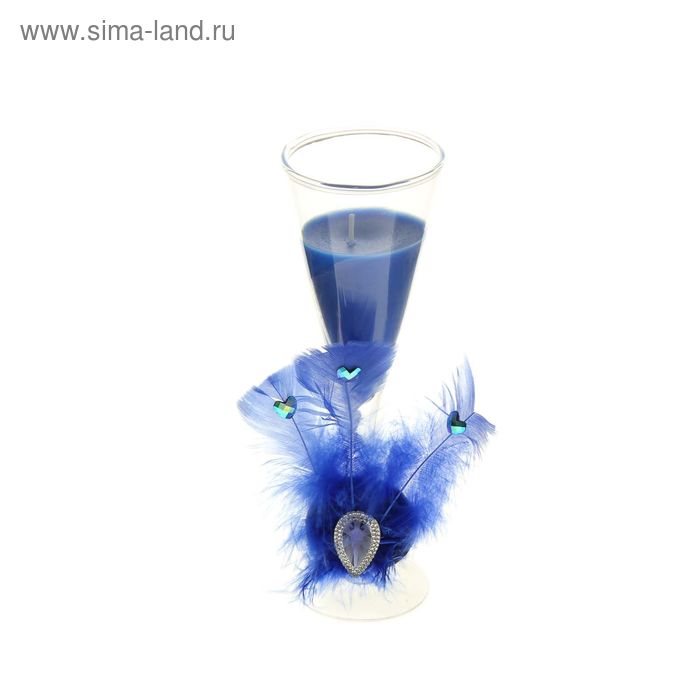 Свеча восковая "Перо", цвет голубой - Фото 1
