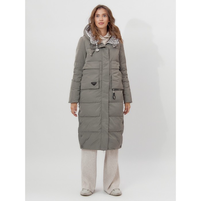 Пальто двухстороннее женское, цвет хаки, размер 42