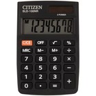 Калькулятор карманный Citizen "SLD-100NR", 8-разрядный, 58 х 88 х 10 мм, двойное питание, чёрный - фото 6715871