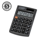 Калькулятор карманный Citizen "SLD-200NR", 8-разрядный, 62 х 98 х 10 мм, двойное питание, чёрный - фото 9827655