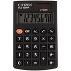 Калькулятор карманный Citizen "SLD-200NR", 8-разрядный, 62 х 98 х 10 мм, двойное питание, чёрный - фото 6715876