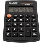 Калькулятор карманный Citizen "SLD-200NR", 8-разрядный, 62 х 98 х 10 мм, двойное питание, чёрный - фото 6715877