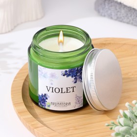 Свеча из соевого воска в банке "Spring Flowers. Violet", 25 ч, 120 мл, фиалка 9292111